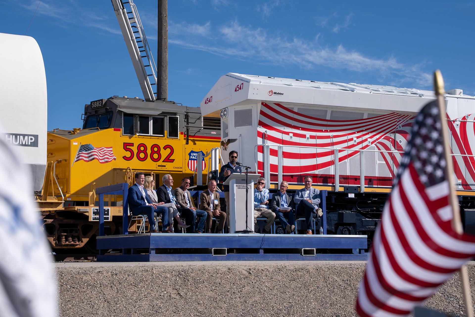 These images capture the final booster motor segments for NASA’s Artemis III mission departing Northrop Grumman’s Railyard Shipping Facility in Corinne, Utah, June 2. The eight segments will form the twin five-segment solid rocket boosters for the agency’s SLS (Space Launch System) rocket, providing more than 75% of the vehicle’s total thrust at liftoff.    Due to their immense size and weight, the booster segments are transported in specialized carriers and are being hauled by Union Pacific Railroad’s newest commemorative locomotive, No. 4547. Marking its inaugural mission, the locomotive will deliver the flight hardware to NASA’s Kennedy Space Center in Florida, where stacking operations for Artemis III are set to begin later this year. 